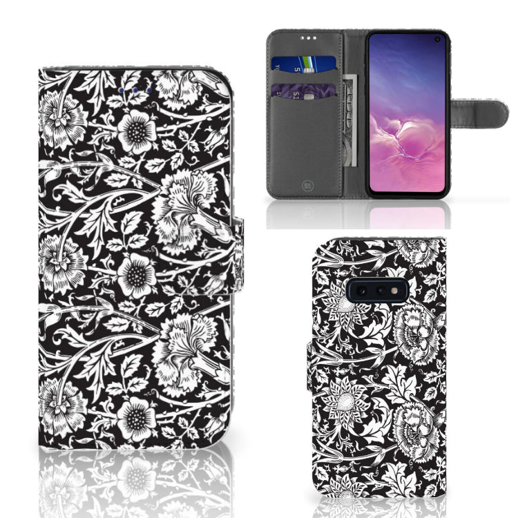Samsung Galaxy S10e Hoesje Black Flowers