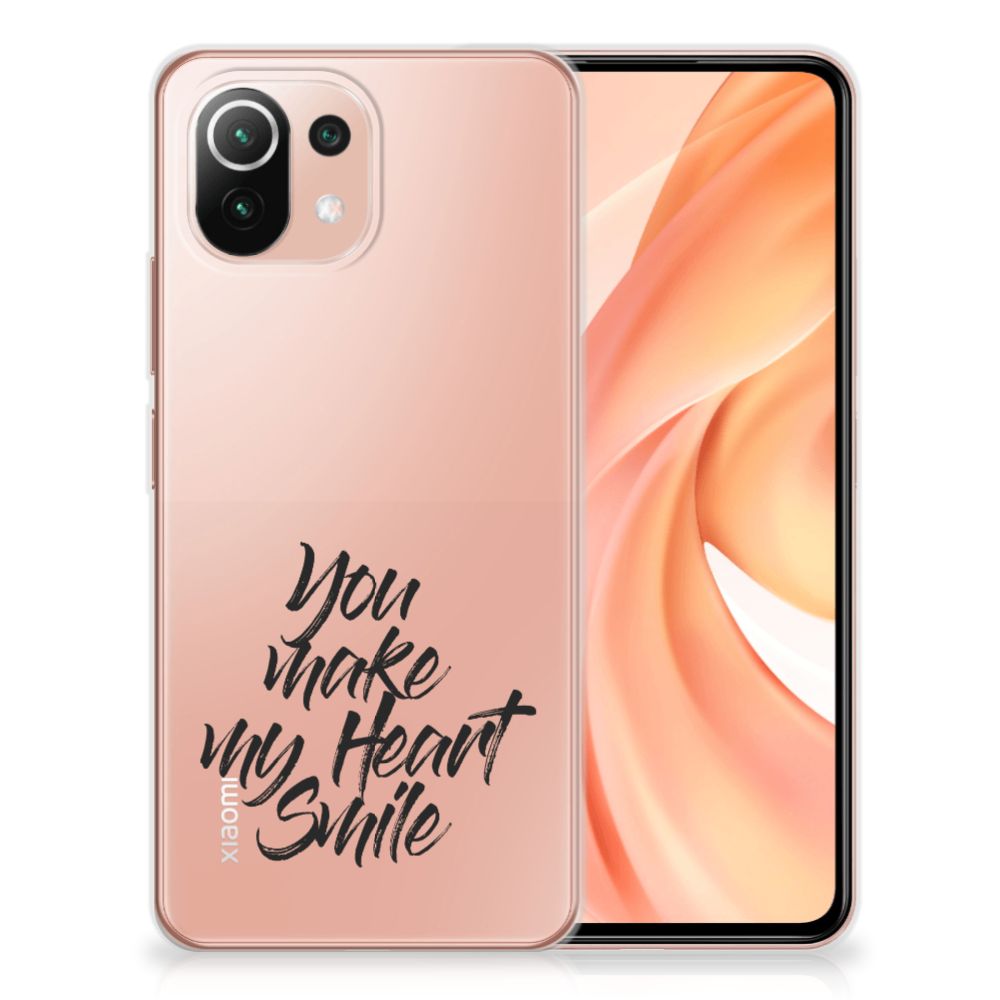 Xiaomi Mi 11 Lite | 11 Lite 5G NE Siliconen hoesje met naam Heart Smile B2C Telecom