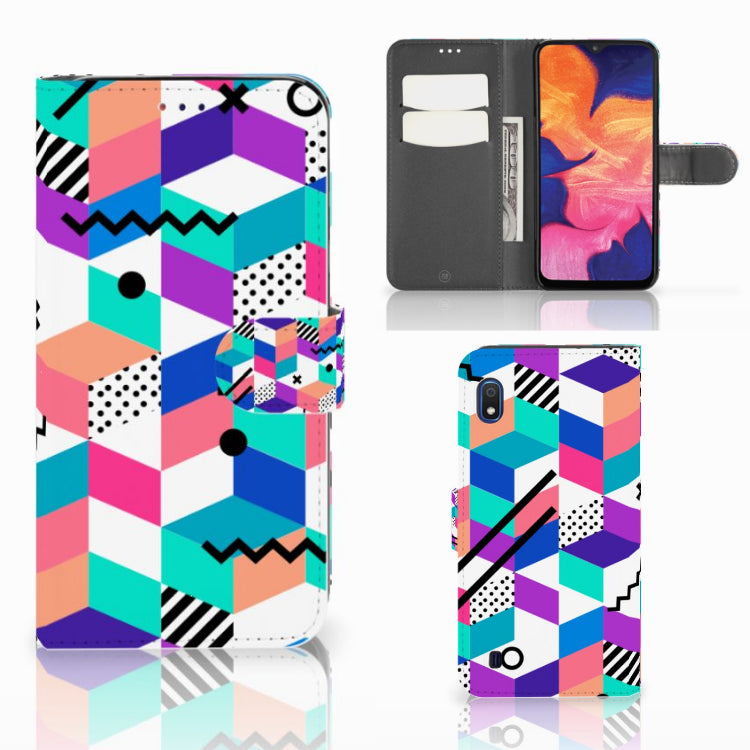 Samsung Galaxy A10 Book Case Blokken Kleurrijk
