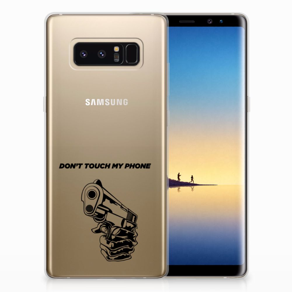 Samsung Galaxy Note 8 Silicone-hoesje Gun Don't Touch My Phone
