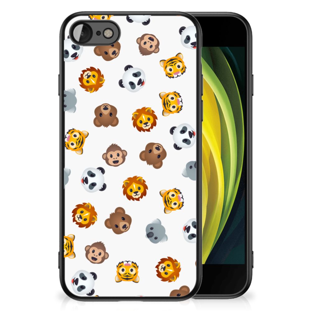 Back Case voor iPhone SE 2022 | SE 2020 | 7/8 Dieren Emojis met schattige dieren emojis design.