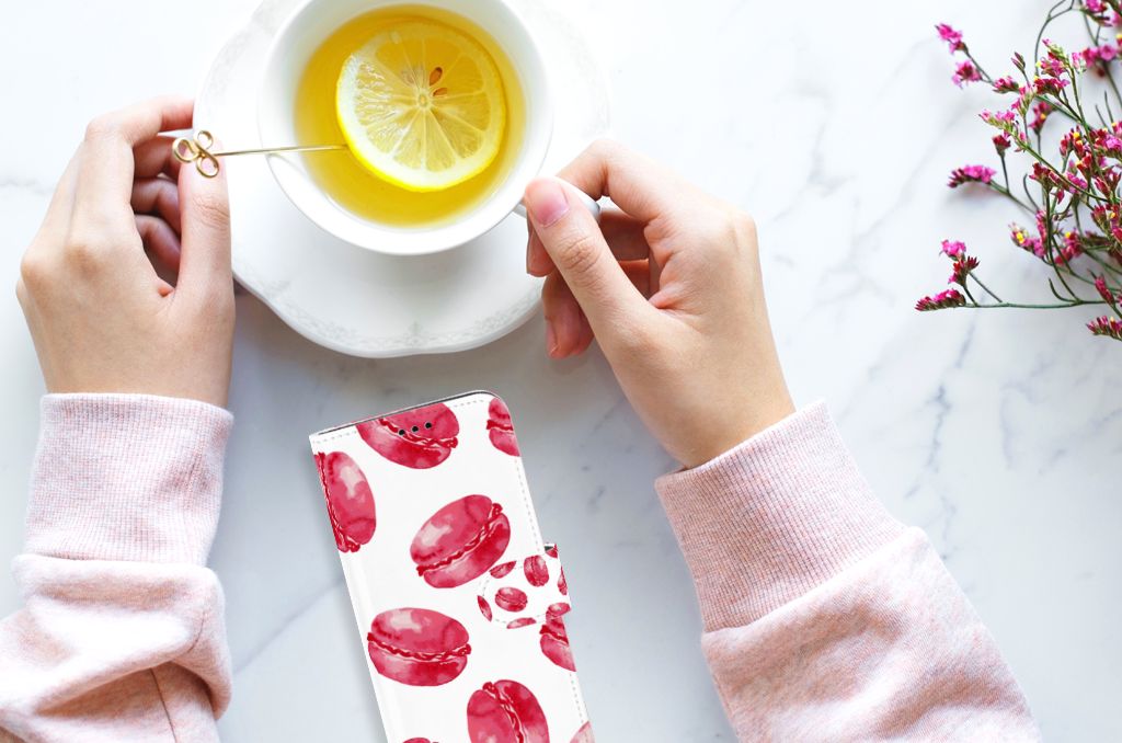 Samsung Galaxy S9 Plus Book Cover Pink Macarons