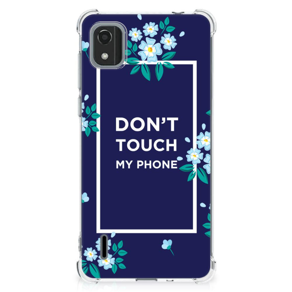Nokia C2 2nd Edition Anti Shock Case Flowers Blue DTMP B2C Telecom