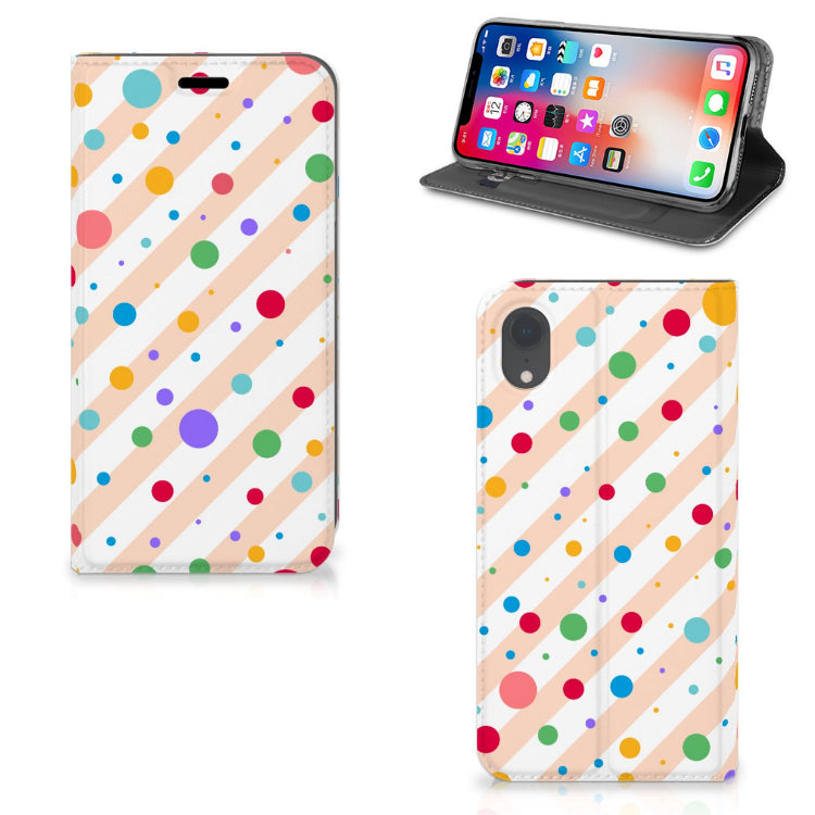 Apple iPhone Xr Hoesje met Magneet Dots