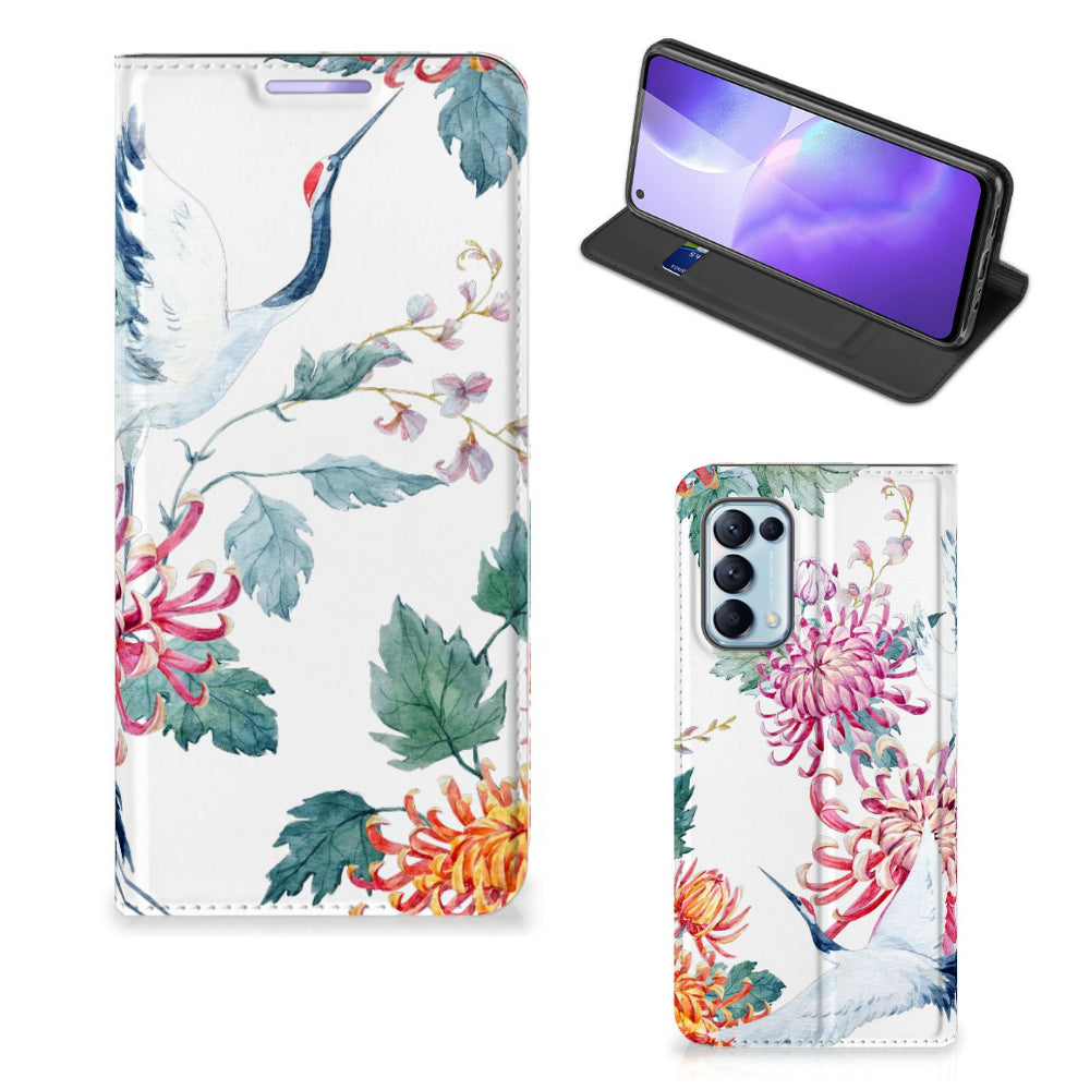 OPPO Find X3 Lite Hoesje maken Bird Flowers