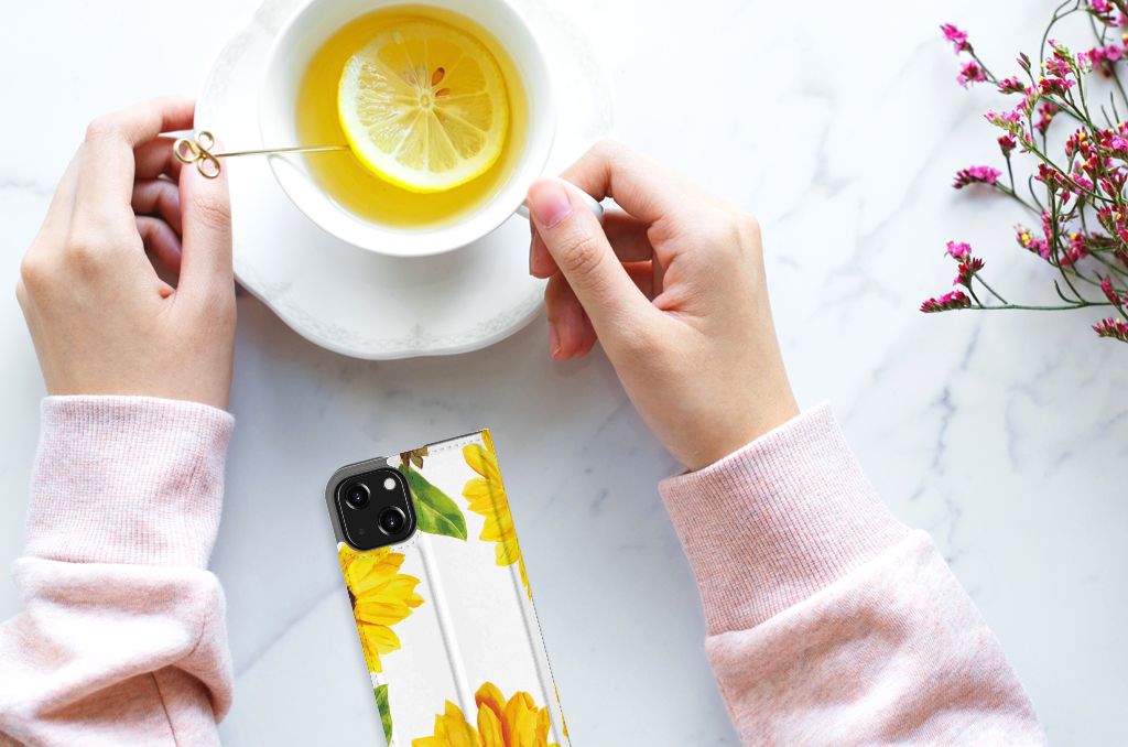 Smart Cover voor iPhone 13 Mini Zonnebloemen - B2C Telecom
