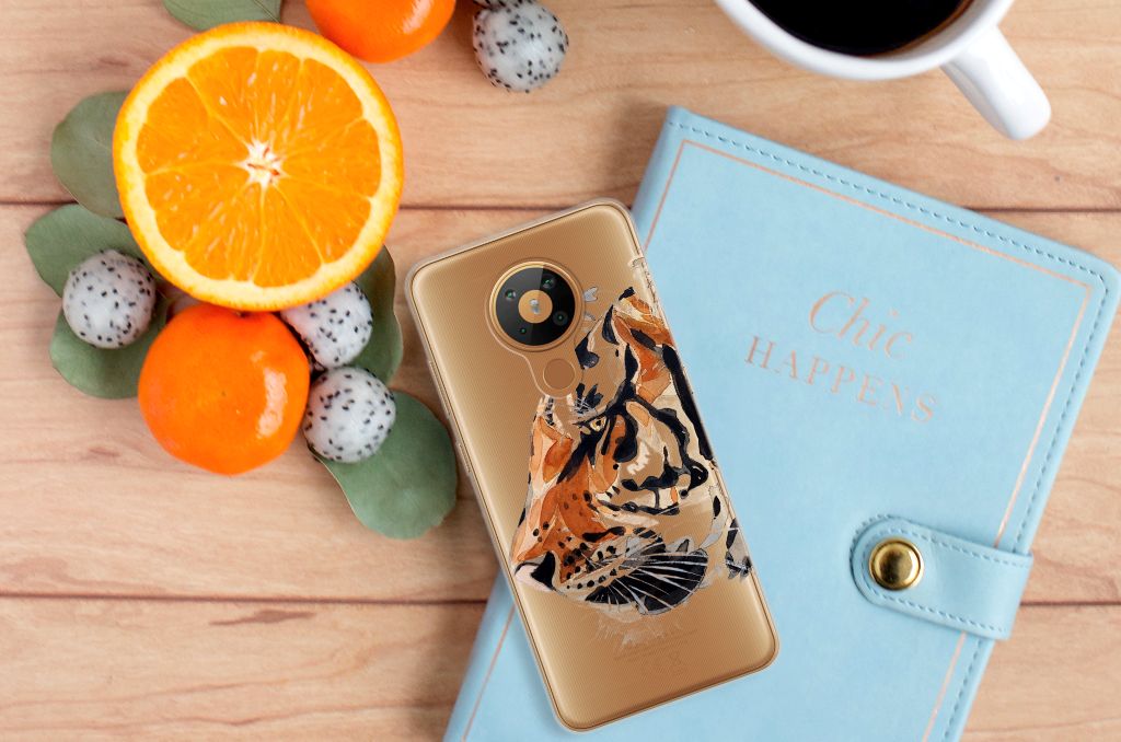 Hoesje maken Nokia 5.3 Watercolor Tiger B2C Telecom
