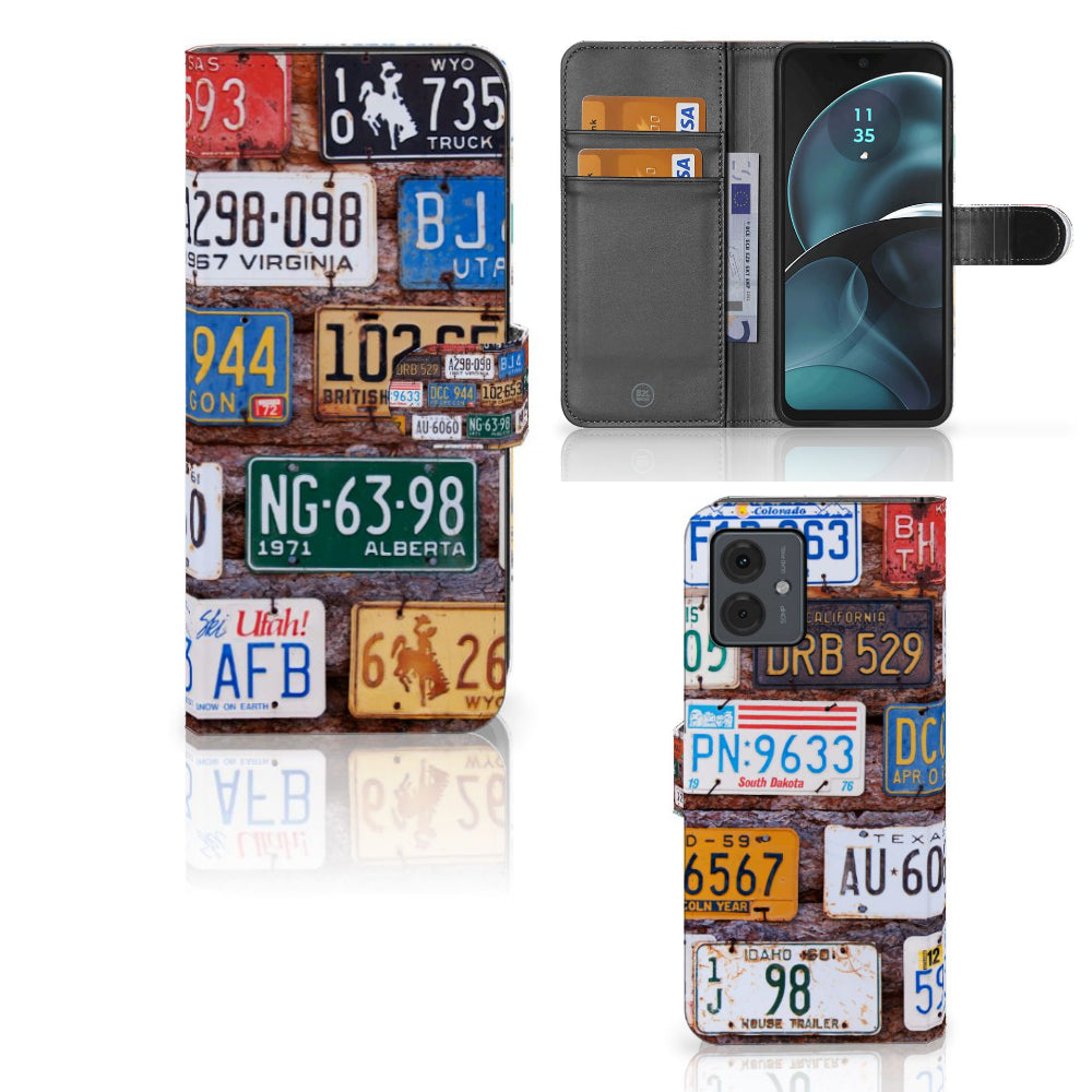 Motorola Moto G14 Telefoonhoesje met foto Kentekenplaten