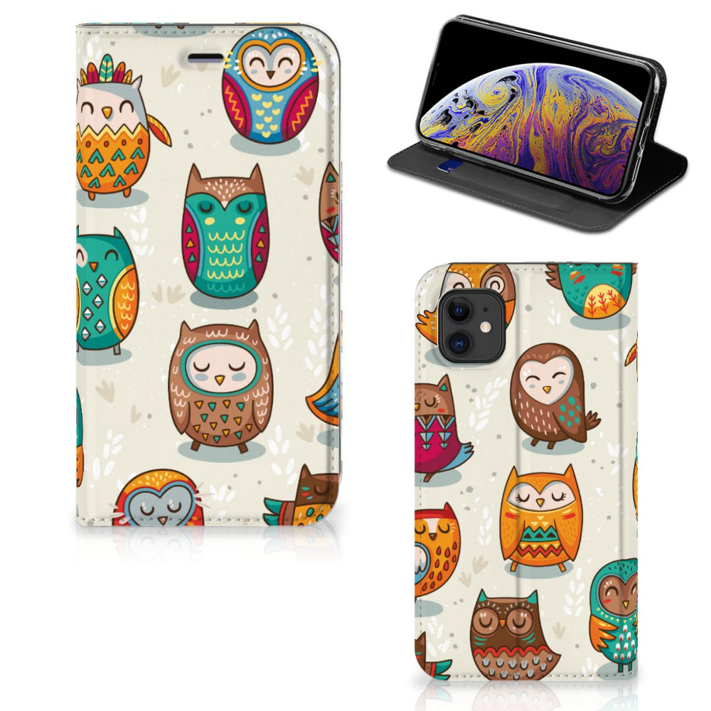 Apple iPhone 11 Hoesje maken Vrolijke Uilen