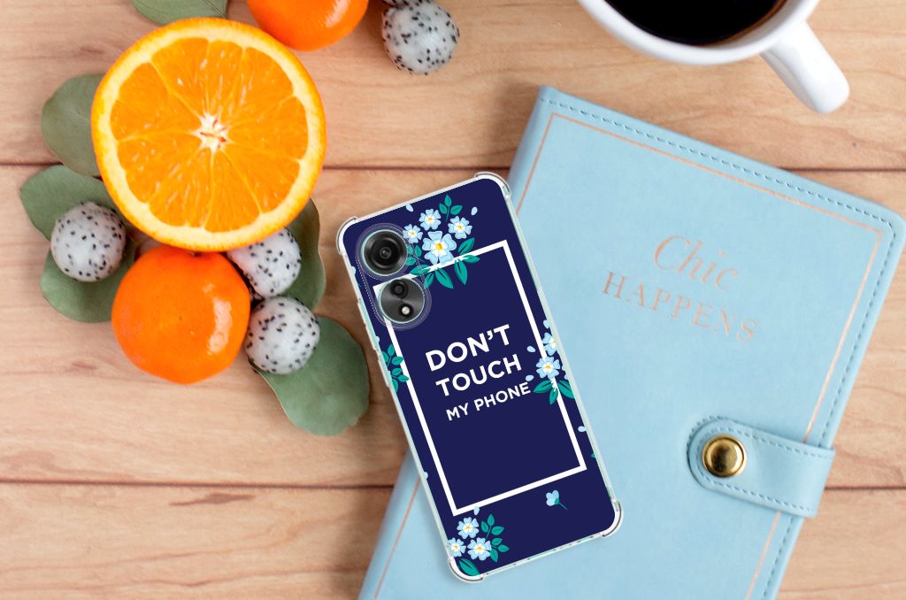 OPPO A78 4G Anti Shock Case Flowers Blue DTMP B2C Telecom