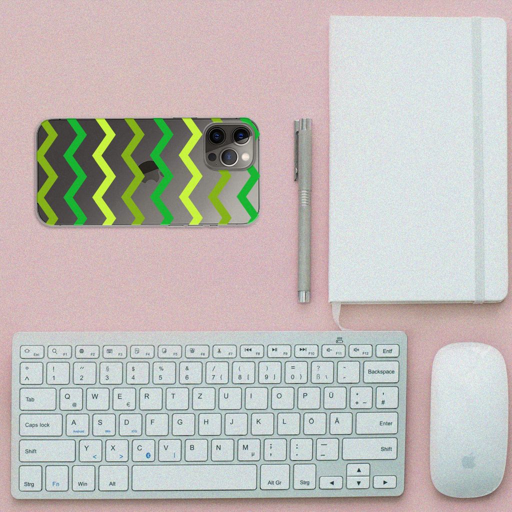 iPhone 12 Pro Max TPU bumper Zigzag Groen B2C Telecom
