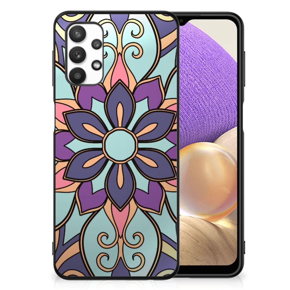 Samsung Galaxy A32 5G Bloemen Hoesje Purple Flower B2C Telecom