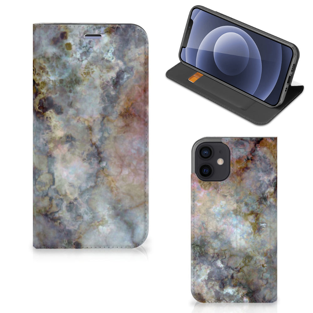 iPhone 12 Mini Standcase Marmer Grijs