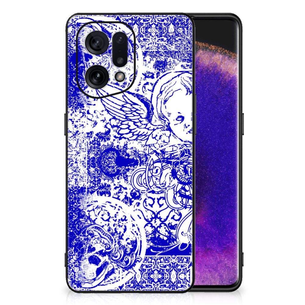 Telefoonhoesje OPPO Find X5 Angel Skull Blauw