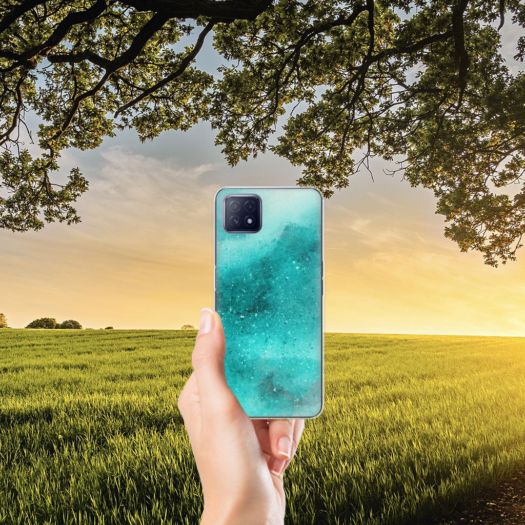 Hoesje maken OPPO A53 5G | OPPO A73 5G Painting Blue B2C Telecom