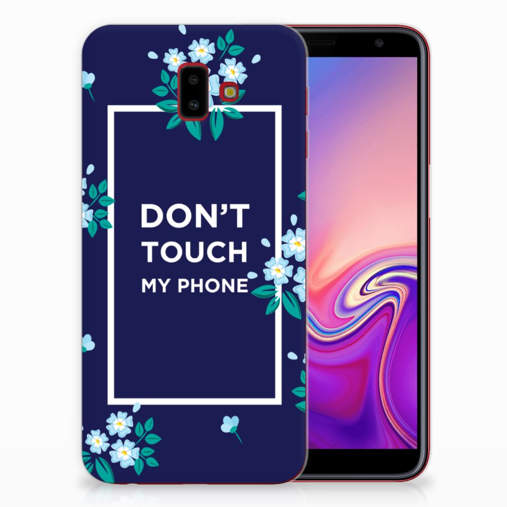 Samsung Galaxy J6 Plus (2018) Silicone-hoesje Flowers Blue DTMP
