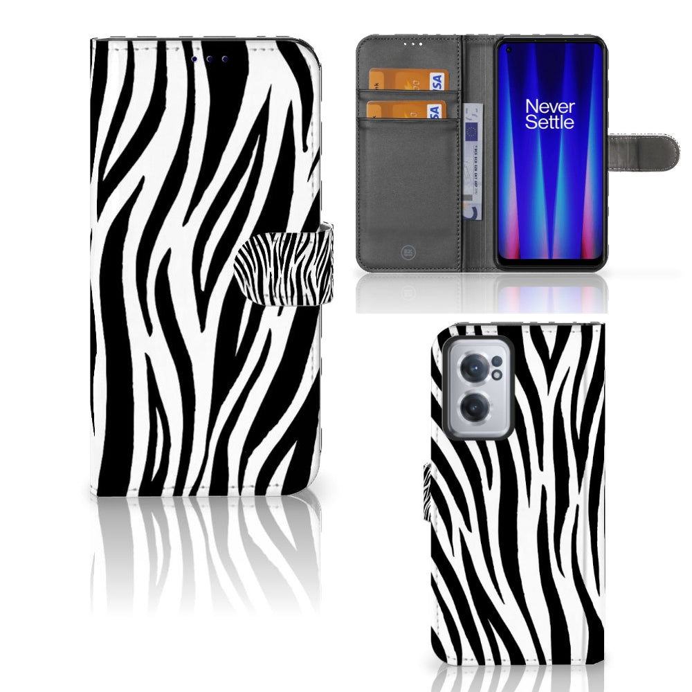 OnePlus Nord CE 2 Telefoonhoesje met Pasjes Zebra