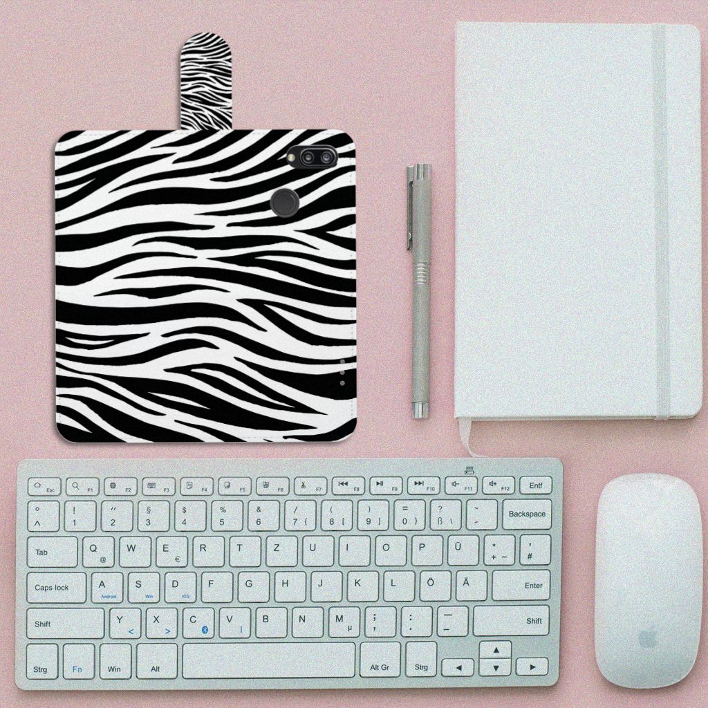 Huawei P20 Lite Telefoonhoesje met Pasjes Zebra
