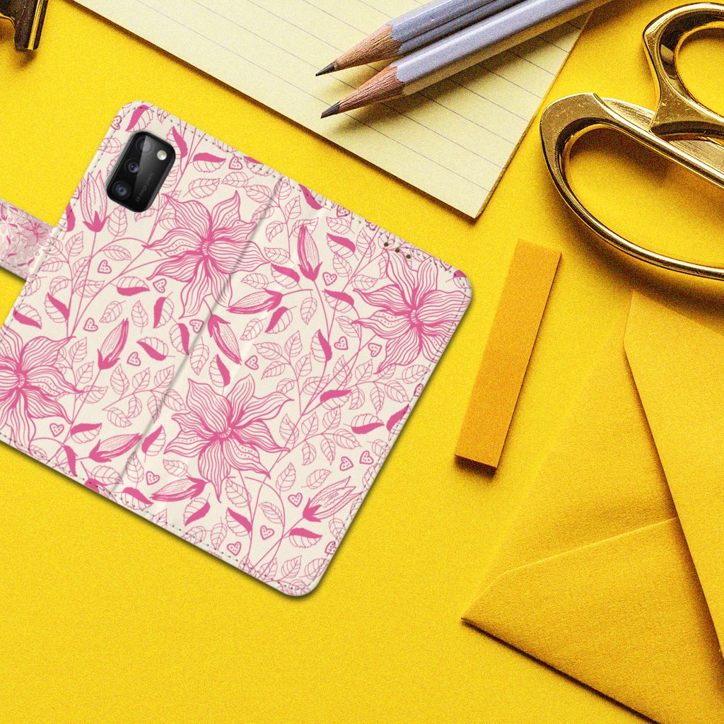 Samsung Galaxy A41 Hoesje Pink Flowers