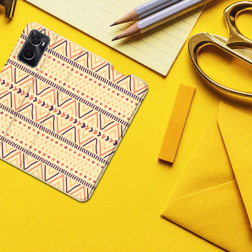 OPPO A96 | A76 Hoesje met Magneet Aztec Yellow - B2C Telecom