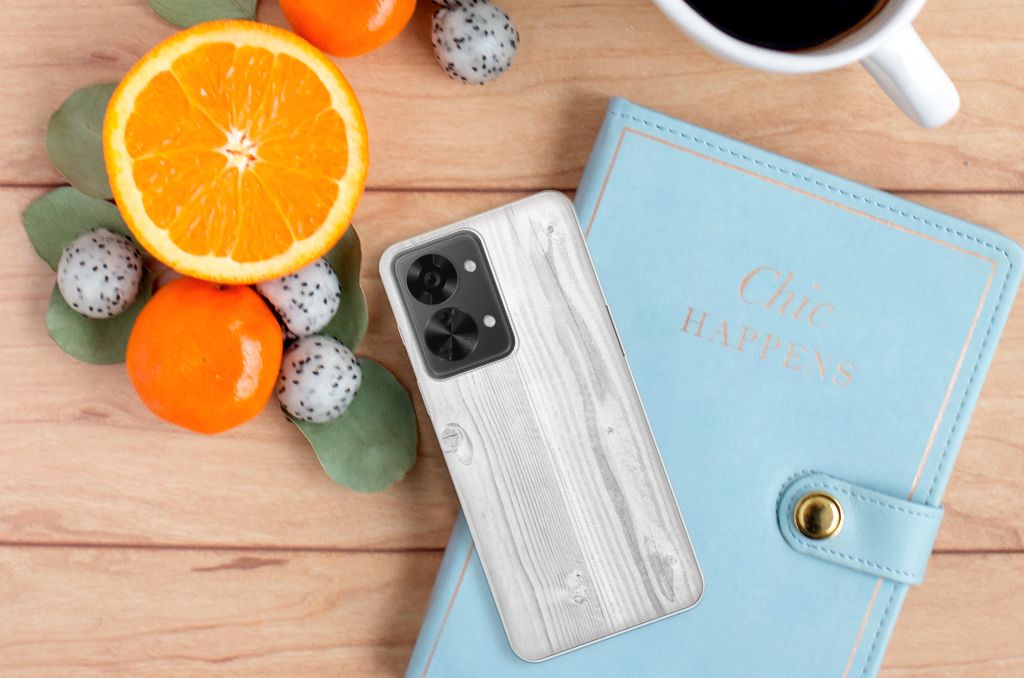 OnePlus Nord 2T Bumper Hoesje White Wood B2C Telecom