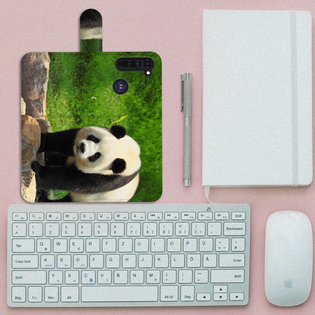 Motorola Moto G Pro Telefoonhoesje met Pasjes Panda