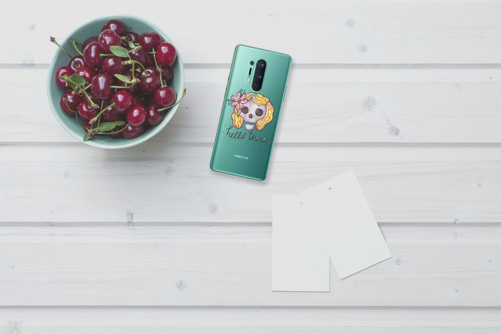 Silicone Back Case OnePlus 8 Pro Boho Skull B2C Telecom