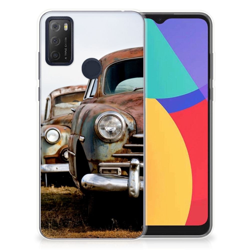 Alcatel 1S (2021) Siliconen Hoesje met foto Vintage Auto B2C Telecom