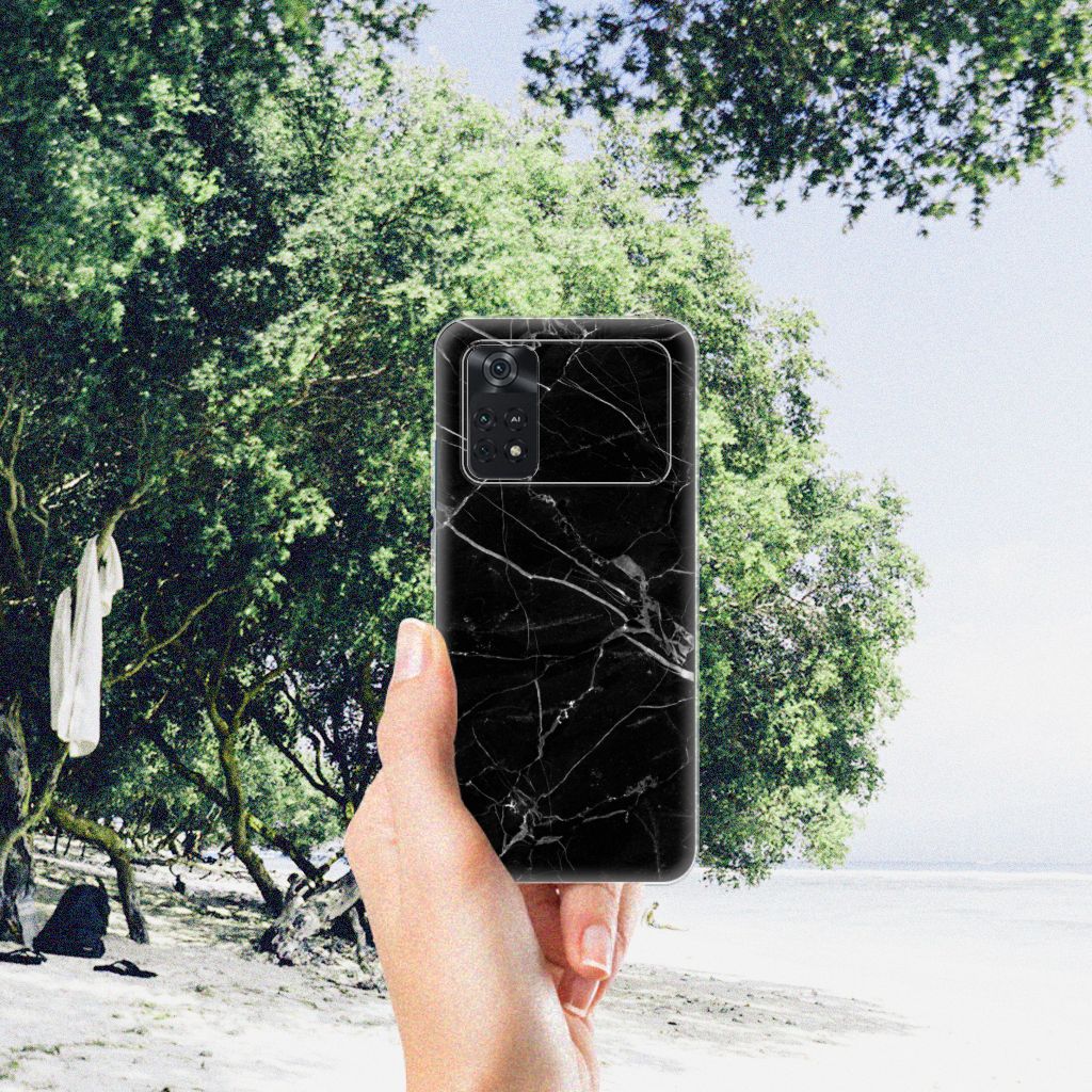 Xiaomi Poco M4 Pro 4G TPU Siliconen Hoesje Marmer Zwart - Origineel Cadeau Vader B2C Telecom