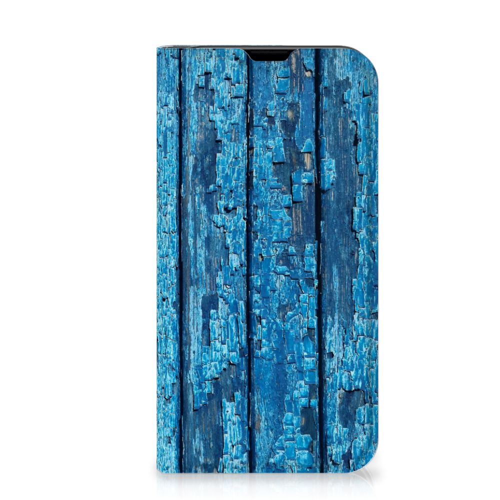 iPhone 13 Mini Book Wallet Case Wood Blue - B2C Telecom