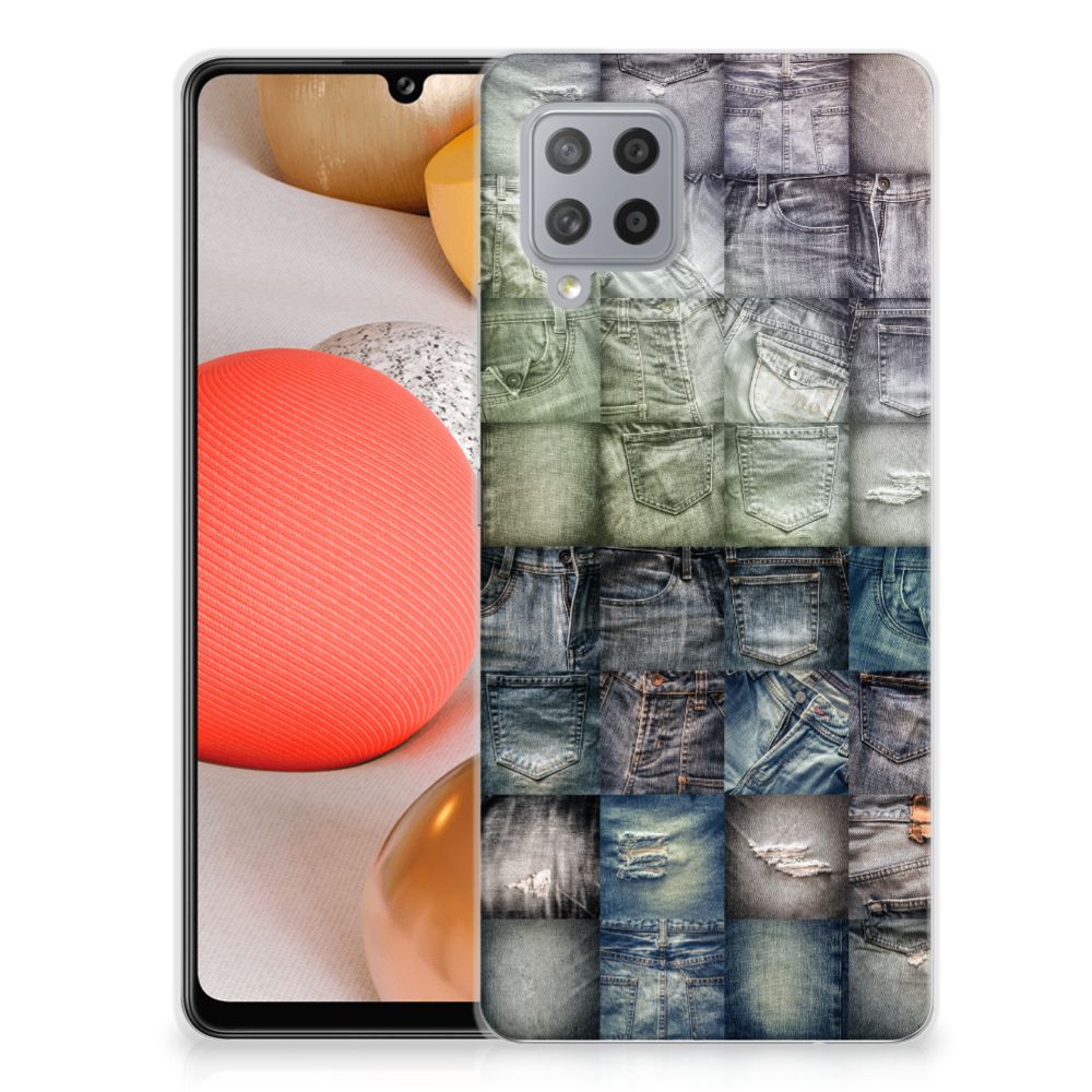 Silicone Back Cover Samsung Galaxy A42 Spijkerbroeken