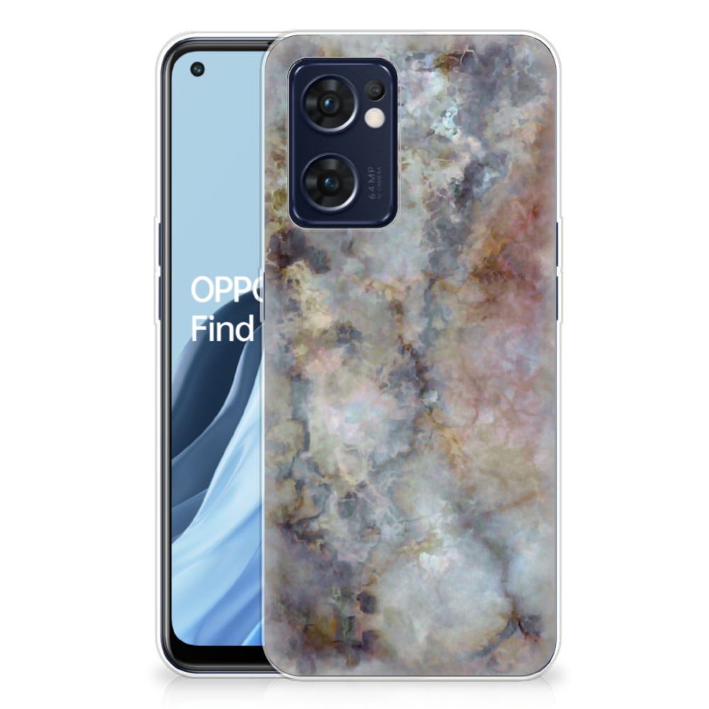 OPPO Reno 7 5G | Find X5 Lite TPU Siliconen Hoesje Marmer Grijs B2C Telecom