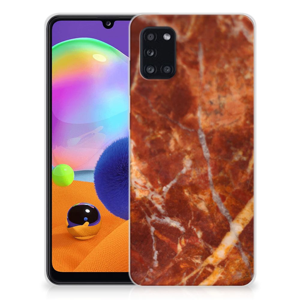 Samsung Galaxy A31 TPU Siliconen Hoesje Marmer Bruin B2C Telecom