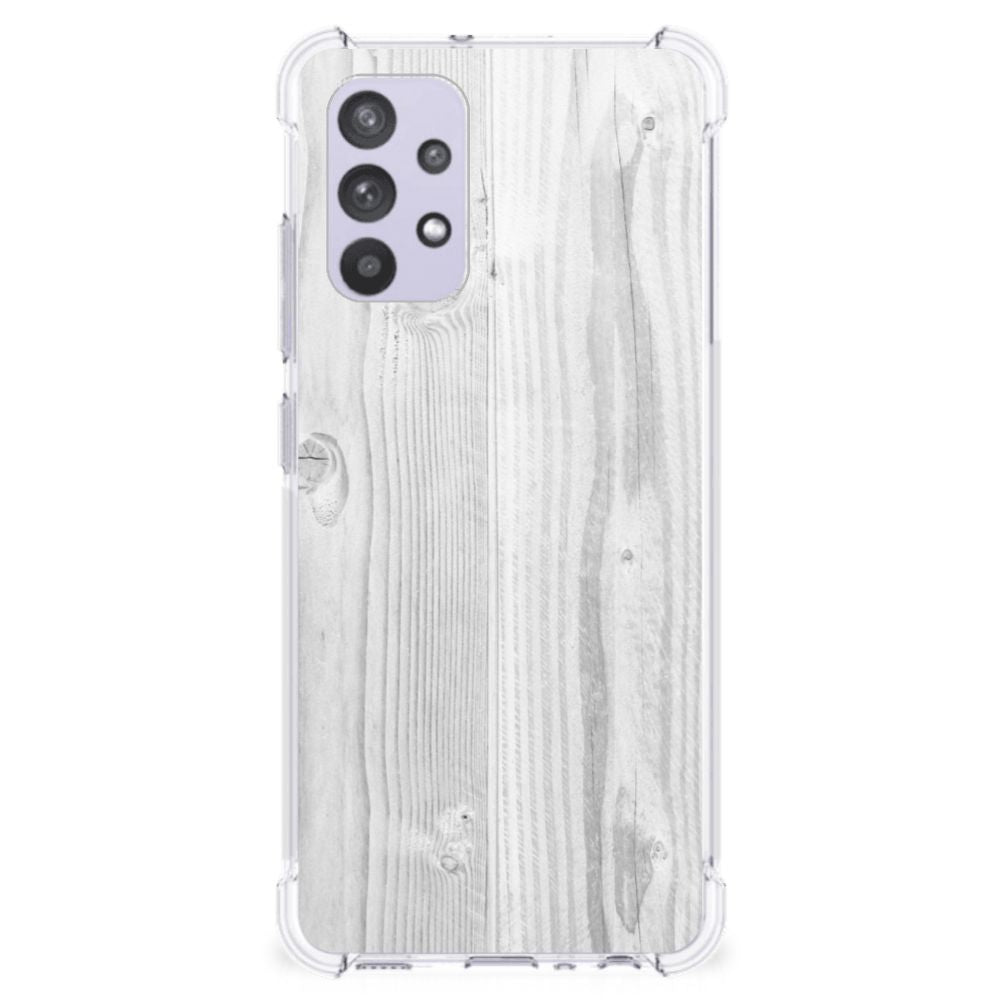 Samsung Galaxy A32 4G | A32 5G Enterprise Editie Stevig Telefoonhoesje White Wood B2C Telecom