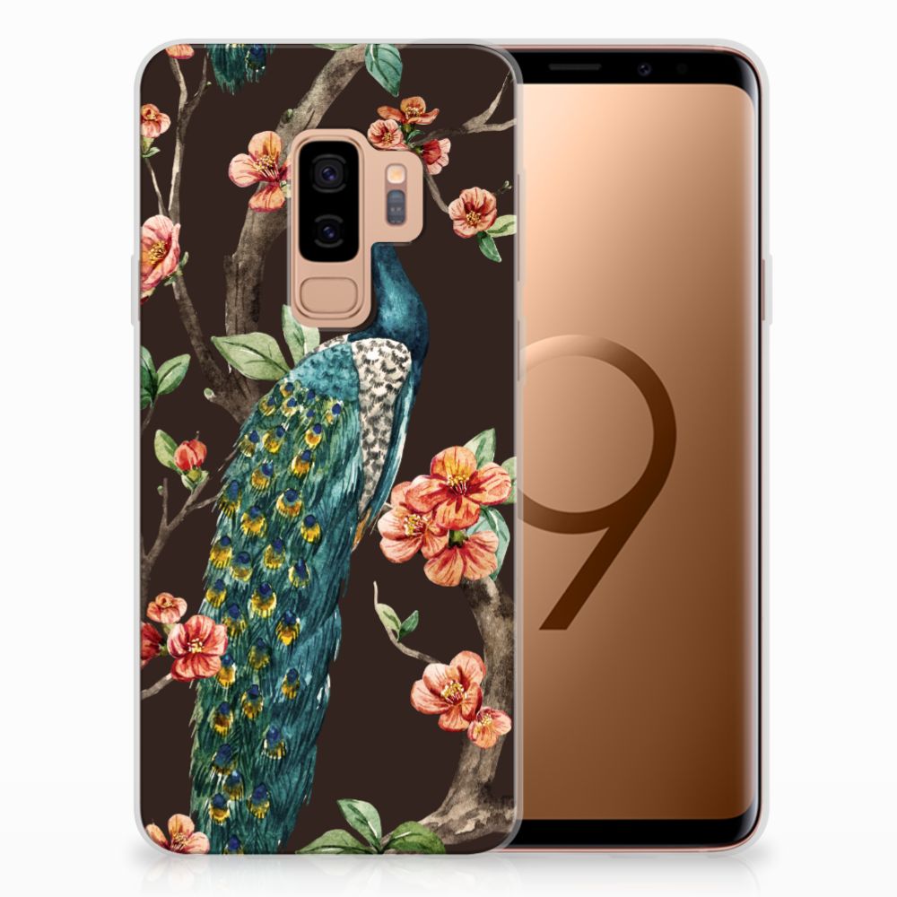 Samsung Galaxy S9 Plus TPU Hoesje Pauw met Bloemen
