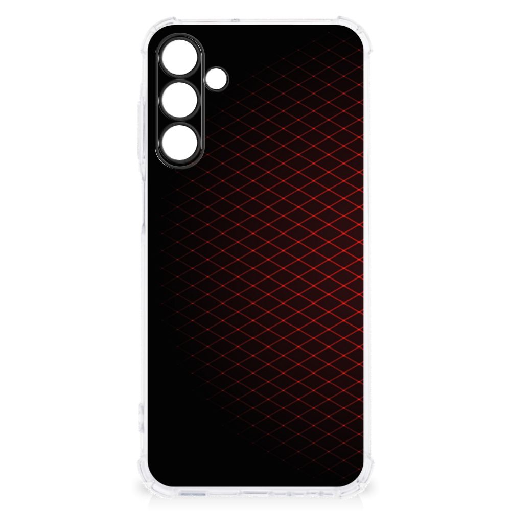 Samsung Galaxy A15 Doorzichtige Silicone Hoesje Geruit Rood B2C Telecom