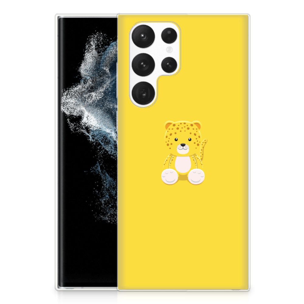 Samsung Galaxy S22 Ultra Telefoonhoesje met Naam Baby Leopard B2C Telecom