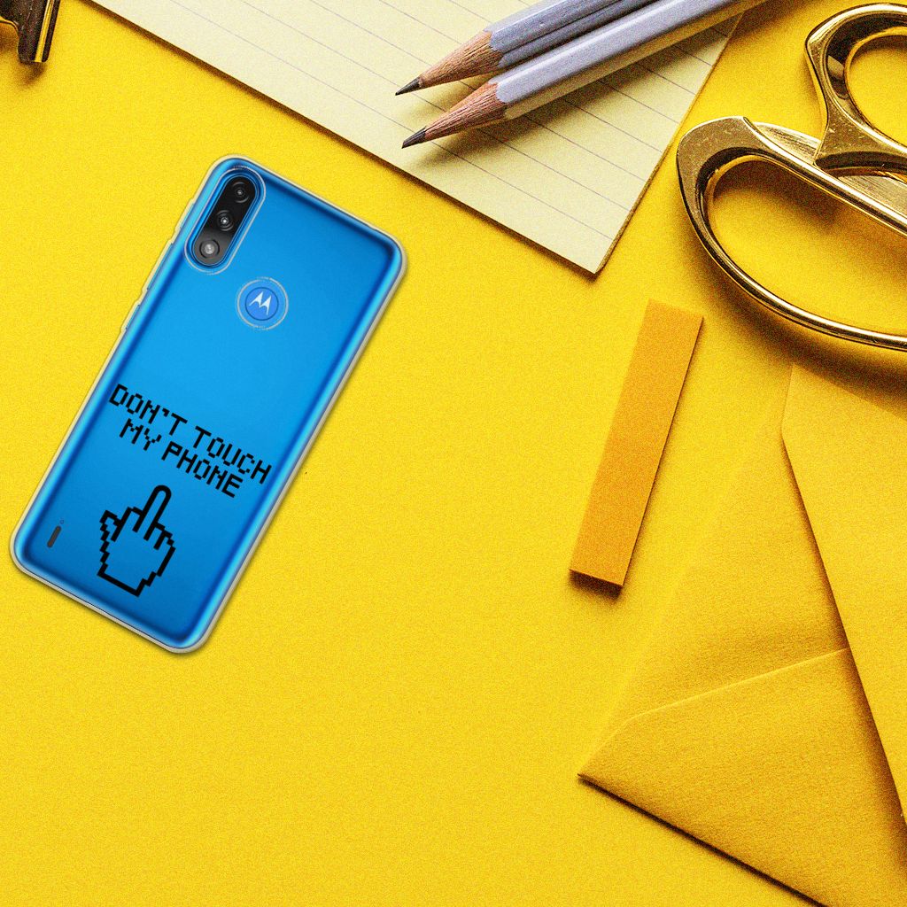 Motorola Moto E7/E7i Power Silicone-hoesje Finger Don't Touch My Phone B2C Telecom