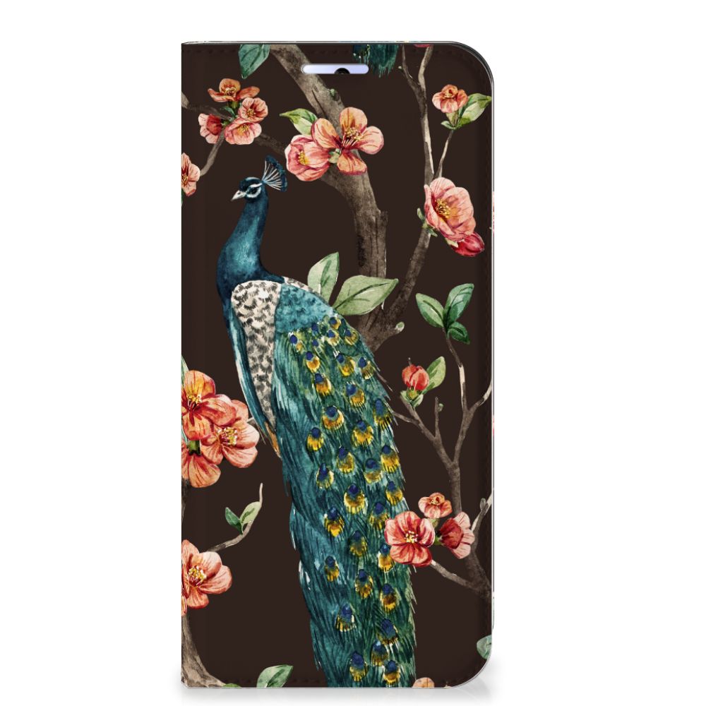 Motorola Moto G31 | G41 Hoesje maken Pauw met Bloemen - B2C Telecom