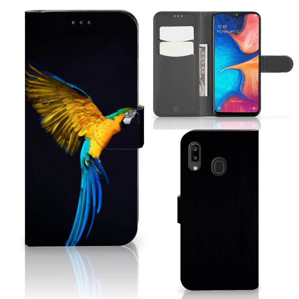 Samsung Galaxy A30 Telefoonhoesje met Pasjes Papegaai