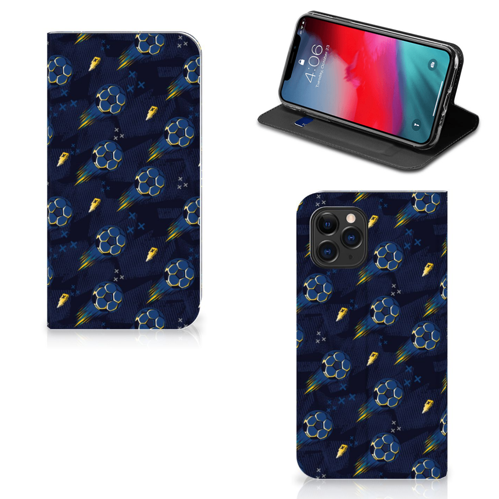 Hoesje met Magneet voor Apple iPhone 11 Pro Voetbal met bal en bliksem design âŊī¸