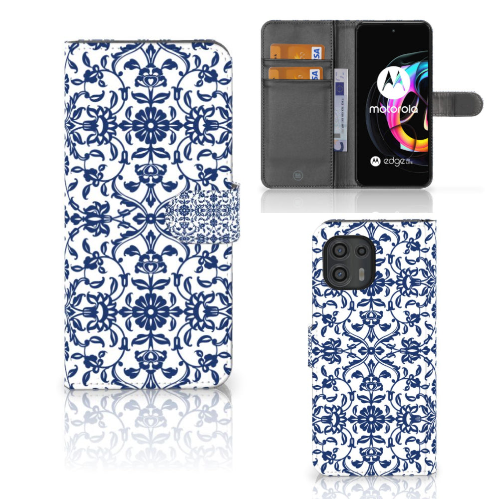 Motorola Edge 20 Lite Hoesje Flower Blue