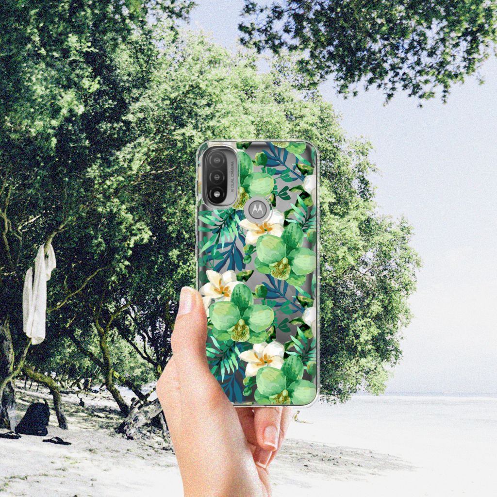 Motorola Moto E20 | E40 TPU Case Orchidee Groen B2C Telecom