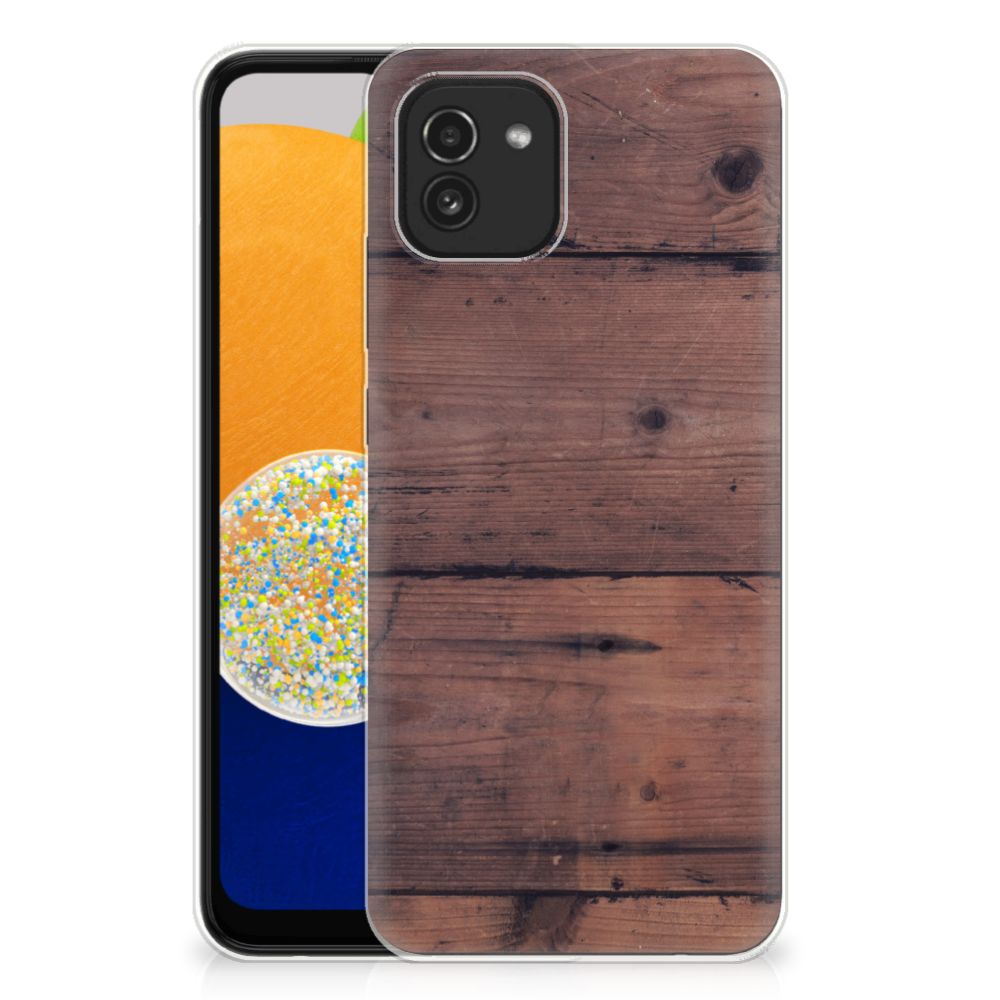 Samsung Galaxy A03 Bumper Hoesje Old Wood