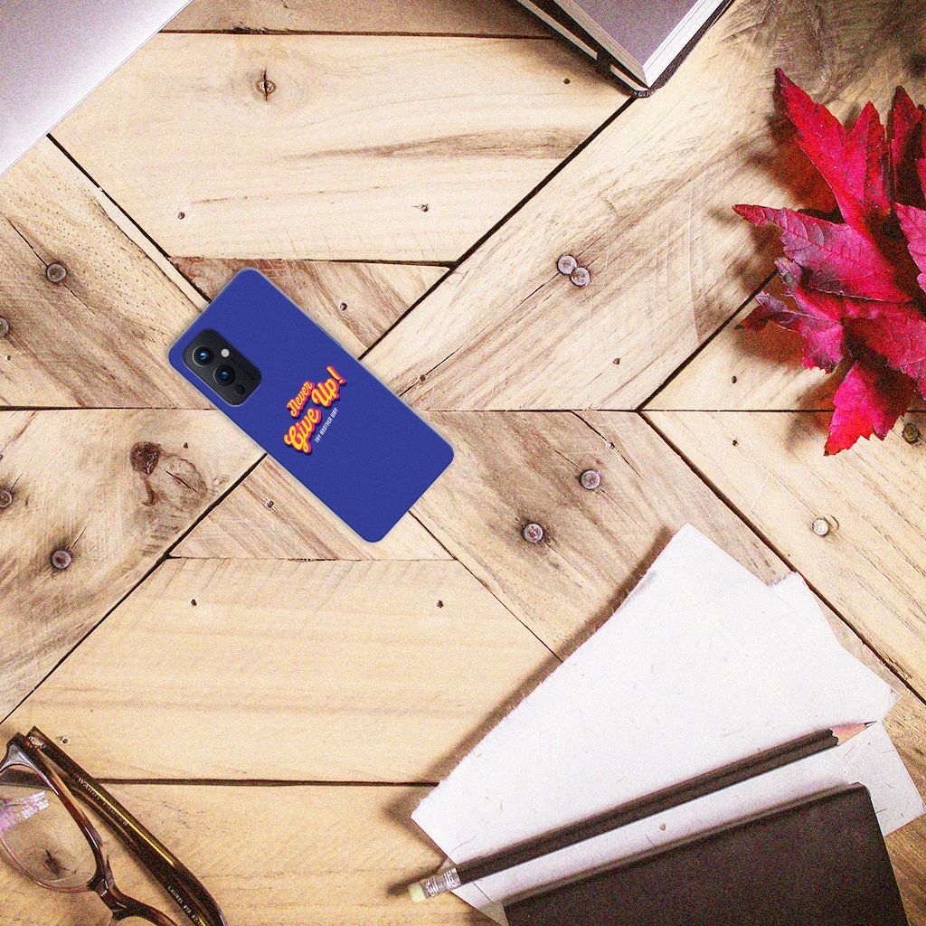 OnePlus 9 Siliconen hoesje met naam Never Give Up B2C Telecom