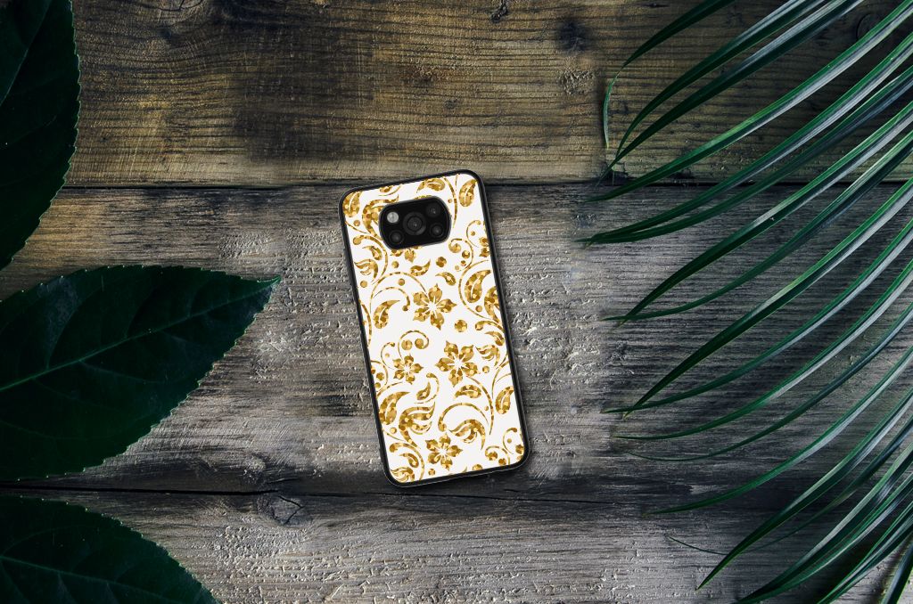 Xiaomi Poco X3 | X3 Pro Bloemen Hoesje Gouden Bloemen B2C Telecom