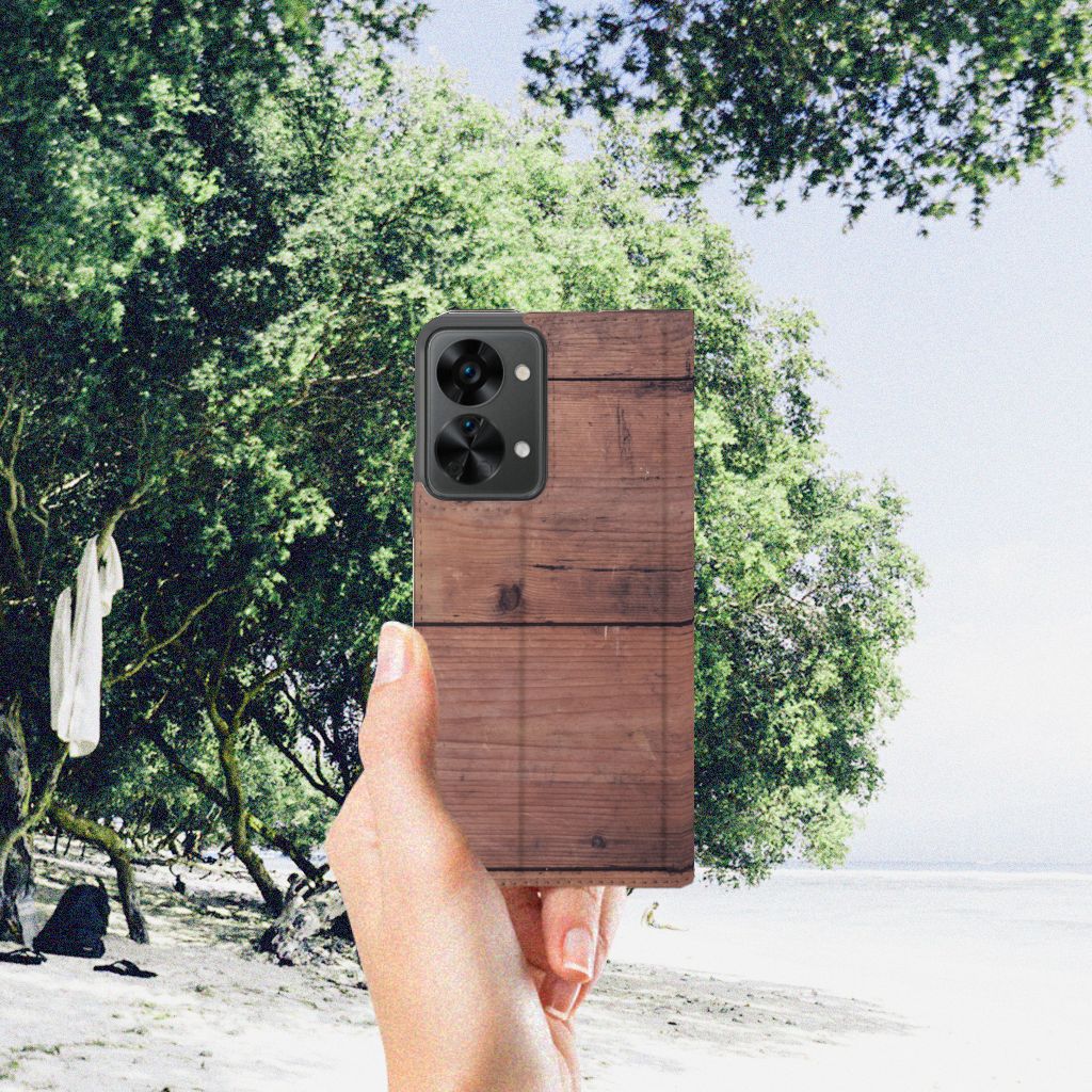 OnePlus Nord 2T Book Wallet Case Old Wood - B2C Telecom