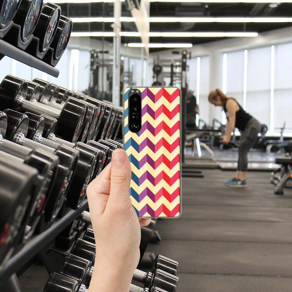 Sony Xperia 1 III TPU bumper Zigzag Multi Color B2C Telecom