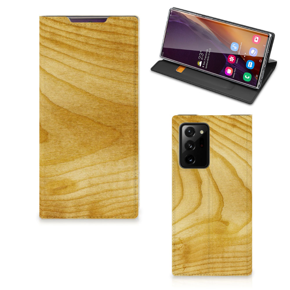 Samsung Galaxy Note 20 Ultra Book Wallet Case Licht Hout