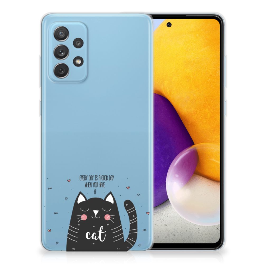Samsung Galaxy A72 Telefoonhoesje met Naam Cat Good Day B2C Telecom